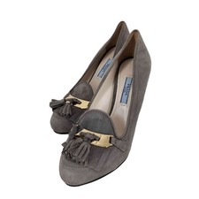 PRADA Suede Tassel High Heels Women's EU 38.5 Vintage