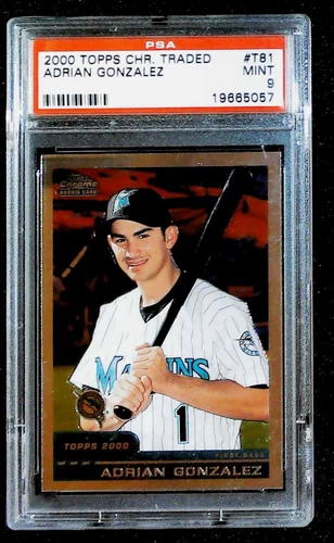 MINT  PSA 9 2000 Topps Chrome Traded T81 Adrian Gonzalez Marlins RC Rookie Card