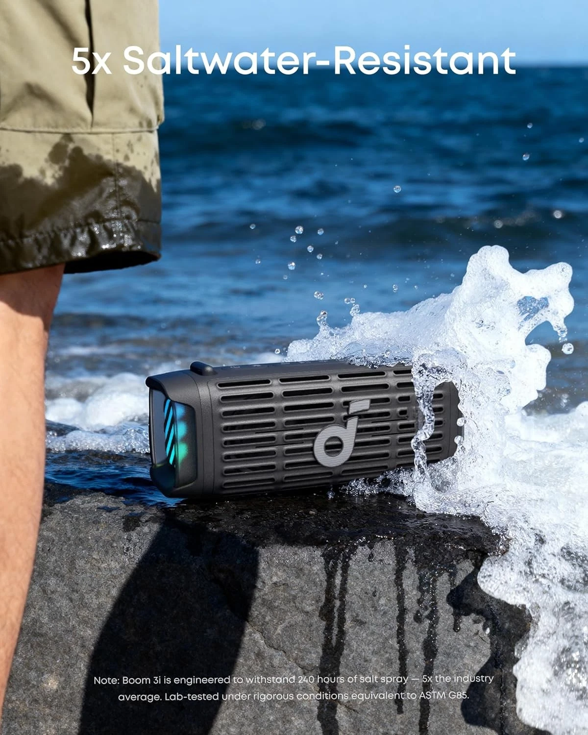 Soundcore Boom 3i by Anker, Compact Outdoor Speaker, IP68 Waterproof, Floating Playback, Saltwater-Resistant, BassUp 2.0, 50W Portable Speaker, Bluetooth 5.3, 16H, TWS, Kayak/Fishing/Camping - Thumbnail 2