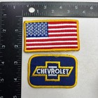 2 Patches USA FLAG + CHEVROLET BOWTIE Car Auto Patches 67WW — photo 1