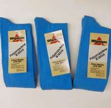 3 pc. Lot - Wigwam Polypropylene Wool Lite Socks Sz 11-13 Shoe 9-12 Blue