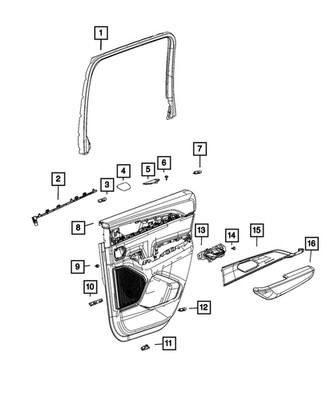 Genuine Mopar Rear Door Applique Left 6XN091AAAC