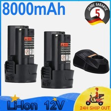 2x per Bosch GBA 12V 8.0Ah 4.0Ah batteria e caricabatterie BAT411 Li-ion GSR GDR GSA DHL