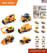 Small Construction Toys, 6Pcs Construction Vehicles Trucks Kids Birthday Gift...