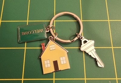 Vintage National City Bank Metal Souvenir Keychain, B2b6