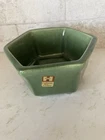 Vintage Haeger Pottery 4002 Green Hexagon Footed Planter USA Mid Century Signed