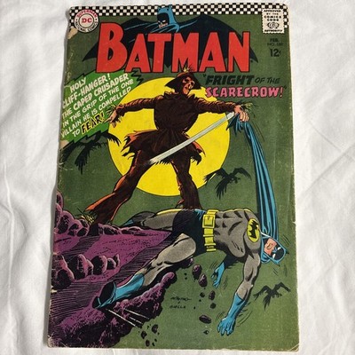 Batman 189 CGC 1.8 OW 1967 1st SA Scarecrow lite Resto Tape Interior Back CVR