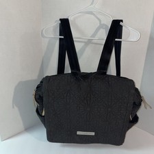 petunia pickle bottom Black Quilted Floral diaper bag W Built In Change Pad