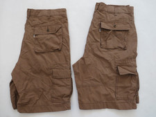 LEVIS Cargo Shorts Mens 42 loose baggy Brown pocket button Cotton casual LOT