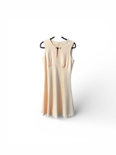 Calvin Klein Women's Coral Sleeveless V-Neck Gold Metal Accents A-Line Dress 6