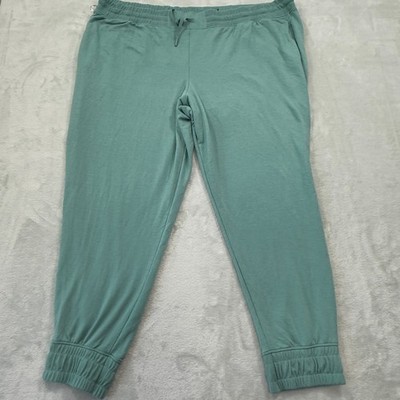 Tek Gear  On the Go  Green Jogger Pants Drawstring Ankles-Size 3X