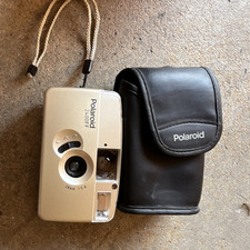 Polaroid 2400FF Point Shoot 35mm Film Camera Silver Built-in Flash Case