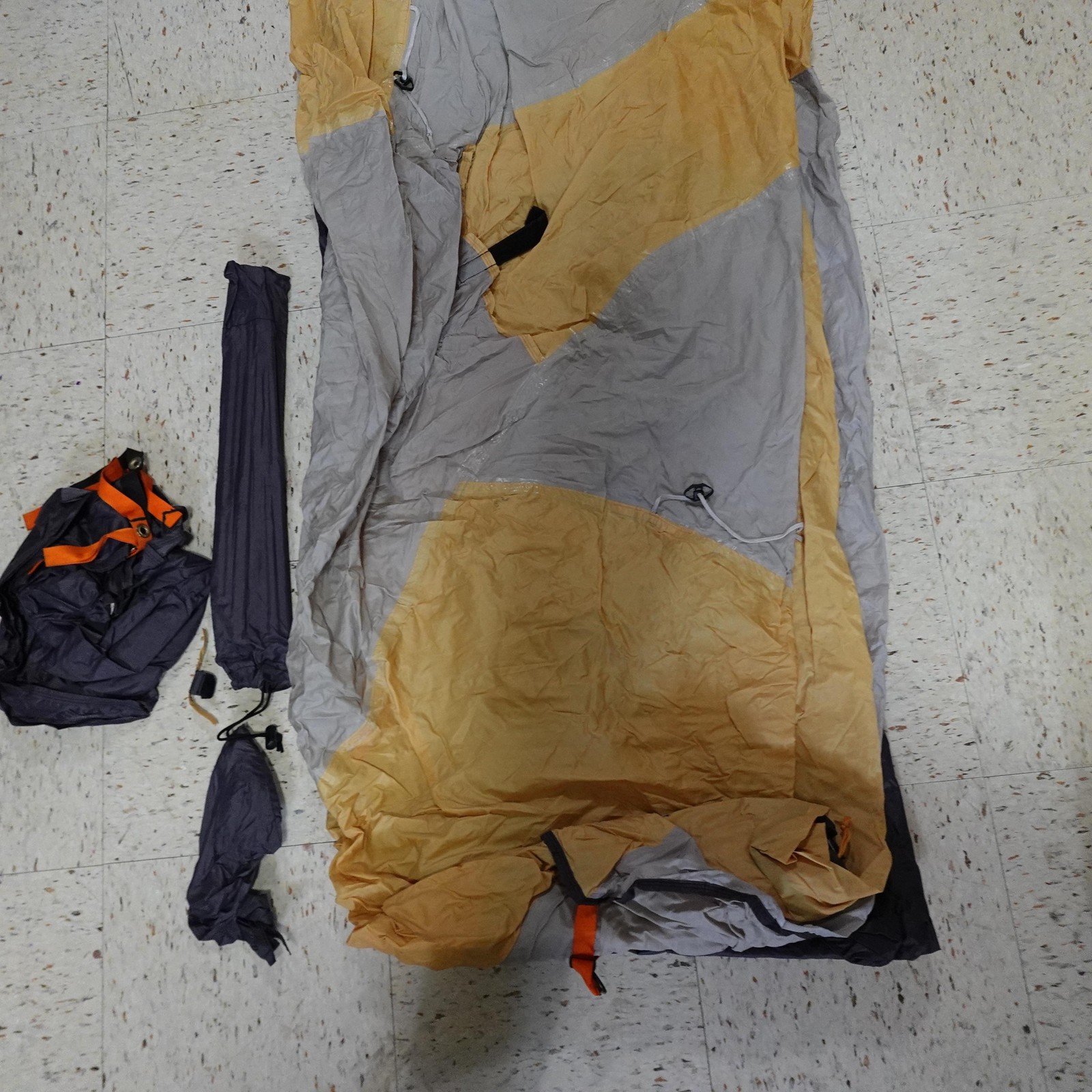 REI Half Dome 2 HC Tent 2 Person Backpacking W Rainfly Poles Stakes Orange Gray