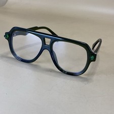 Retro decorative Aviator Glasses frame / Frame only /green horned hinge