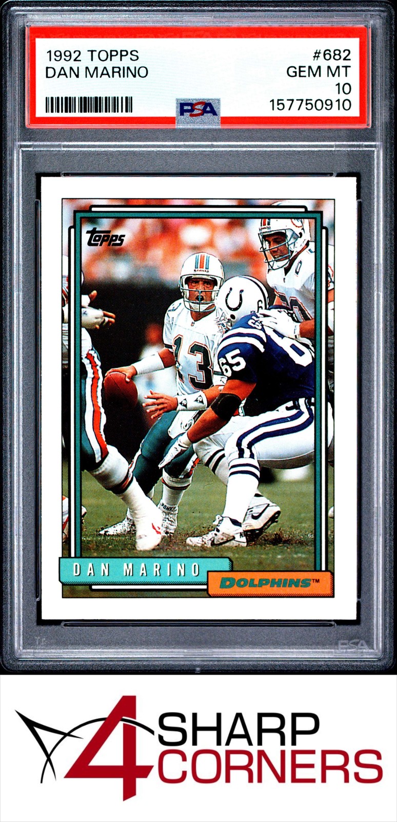 1992 TOPPS #682 DAN MARINO DOLPHINS HOF PSA 10 view 1