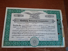 Lindberg Industrial Corporation Stock Certificate 1957 Shares Illinois Stamp