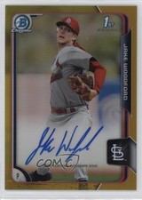 2015 Bowman Draft Chrome Pick Gold Refractor 46/50 Jake Woodford Auto c6i