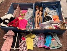 Vintage 1960s Barbie Doll Case With Dolls & Clothes As Is