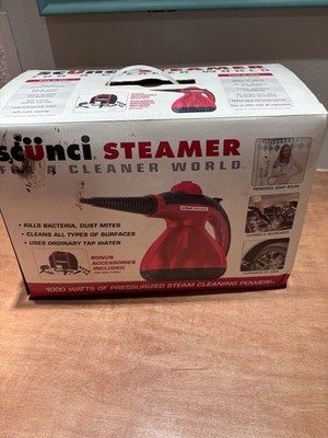 Scunci Steamer SS-1000 Hand Held Steam Cleaner w/ Attachments & Carry Bag 