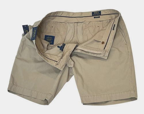 Polo Ralph Lauren Logo Flat Khaki Classic Fit Chino Golf Work Twill Shorts 42 - Picture 4 of 6