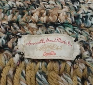 Handmade Crocheted Afghan Scarf Multicolor Fringe Rectangle Decorative