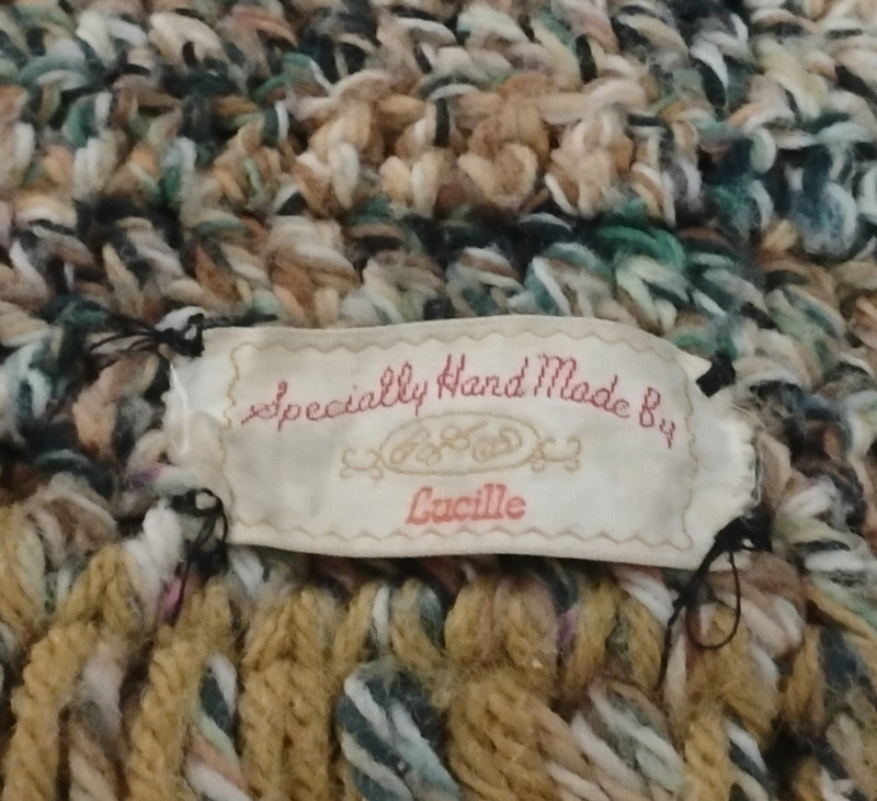 Handmade Crocheted Afghan Scarf Multicolor Fringe Rectangle Decorative