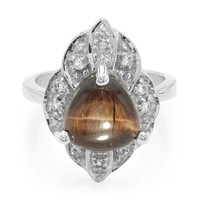 Cavill Damen Ring Sterlingsilber 3,72Ct Roter Tigerauge WeißE Topase