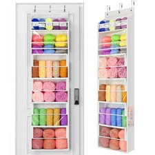 Hanging Yarn Storage Organizer with 6 Zippered Closure Compartments, Heavy Du...