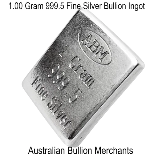 1 Gram Silver 999.5 Ingot Bar Fine Bullion Investor Grade with Certification