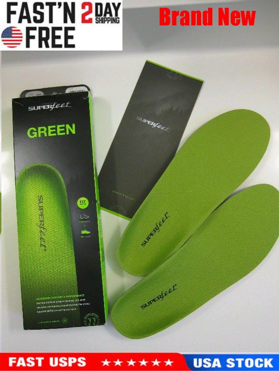 Superfeet Green Insoles, Professional-Grade High Arch Orthotic Insert