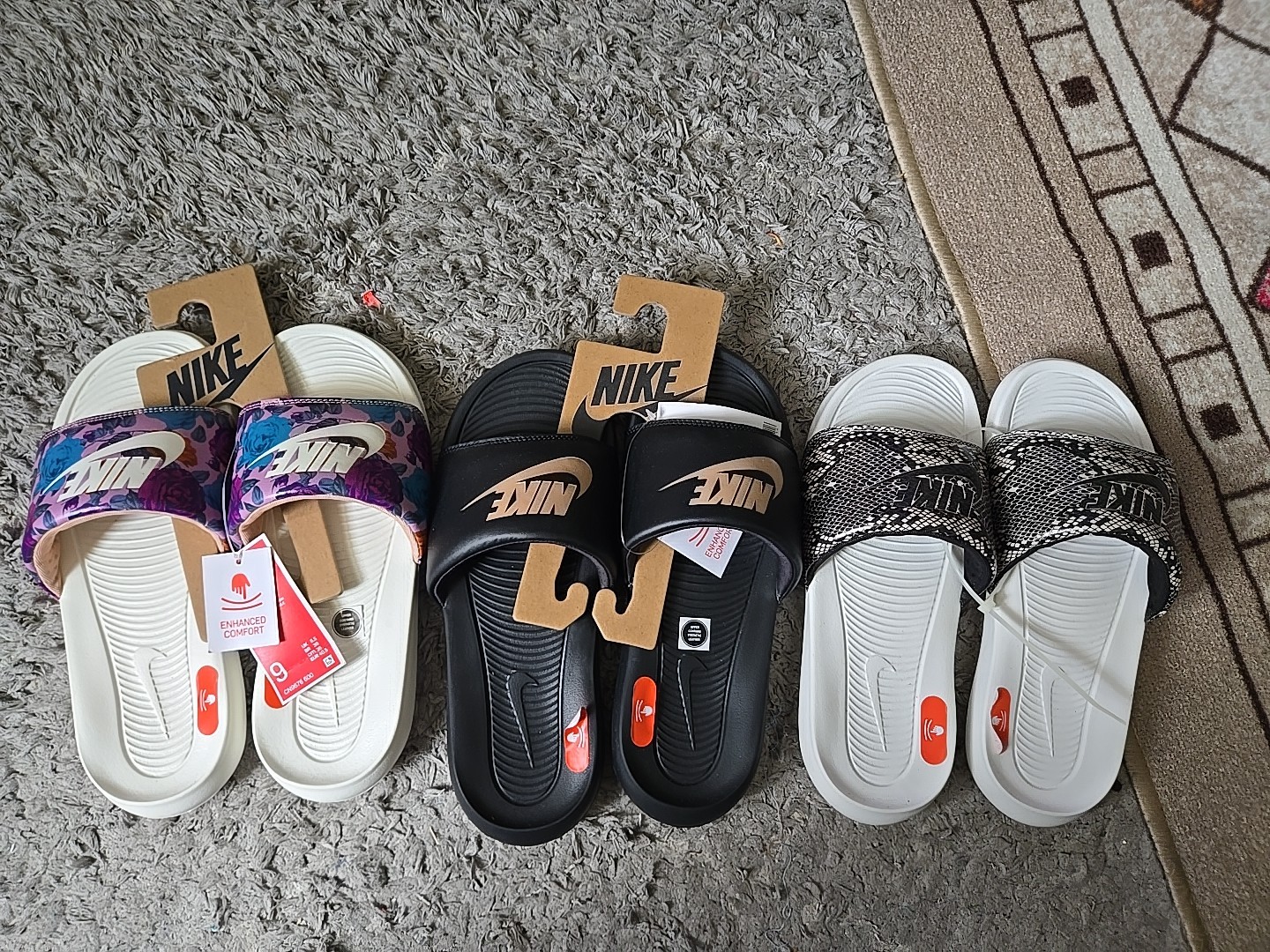 Nike Slides Lot of 3 Multi-Color Womens Size 9-image