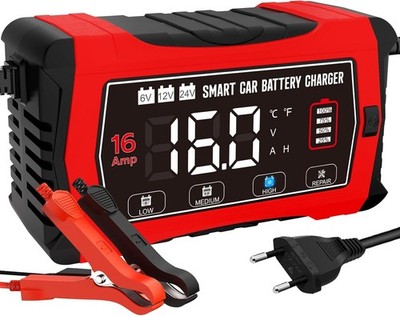 Smartes Autobatterie Ladegerät 16A für Auto, PKW, Boot - LCD Display - Temper...