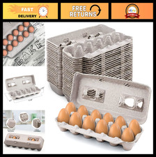 Bulk Blank Natural Pulp Egg Cartons - Holds 12 Eggs Each - Cardboard Storage 25