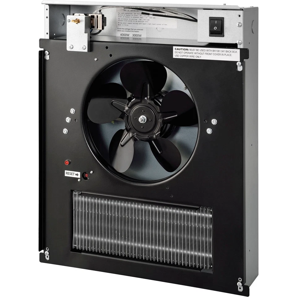 Ventilador Industrial Global Calentador de Pared Forzado Motor Cerrado 4000/3000W 240/208V Foto 4 de 4