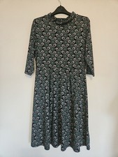 Seasalt. UK 16. Carn Morval Dress. 96% Organic Cotton. Jersey Dress. Teal Floral