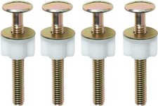 4 Pcs Toilet Seat Screws Hinge Bolts with Nuts  Washers Replacement