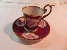 Vohenstrauss Johann Seltmann Bavaria Espresso Mocca Sammeltasse rot Goldrand Ros