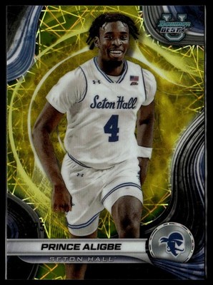 Prince Aligbe #96 2024-25 Bowman's Best U Yellow Lazer Refractors #/75 7889