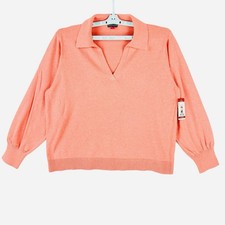 NWT Vince Camuto Women's Ocean Coral Pullover Lightweight Collared Sweater Sz XL