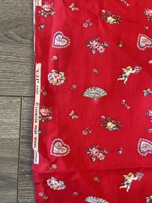 Fabric Cranston Valentine Theme With Hearts And Angels 42x108 