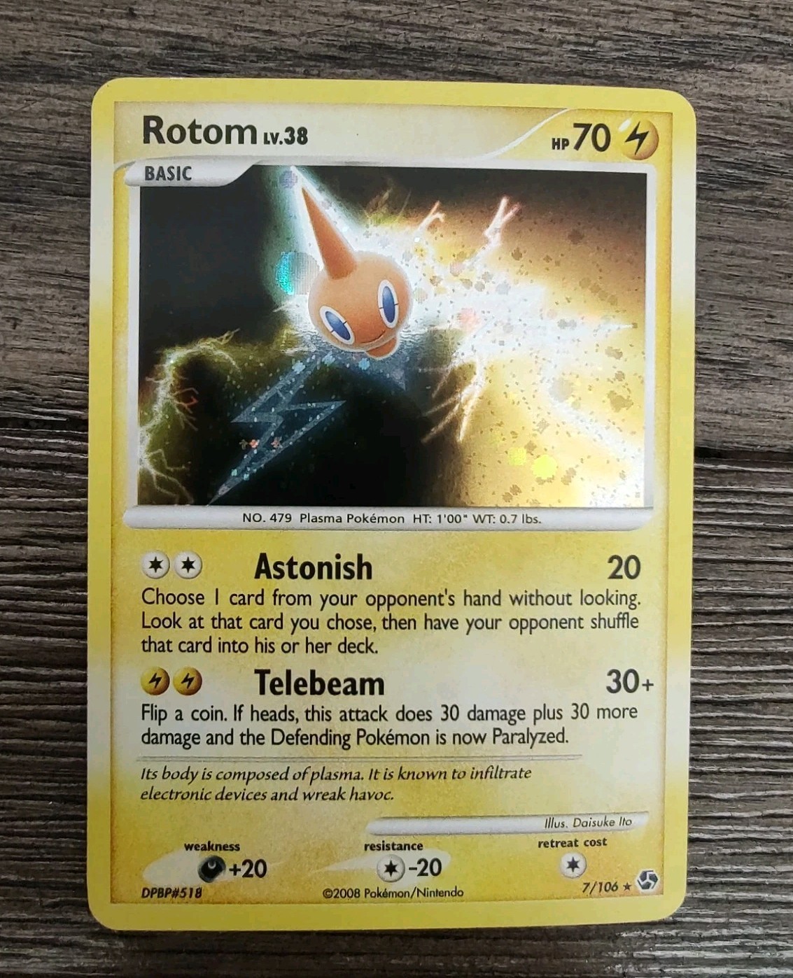 Rotom 7/106 Great Encounters Pokemon Holo Rare NM
