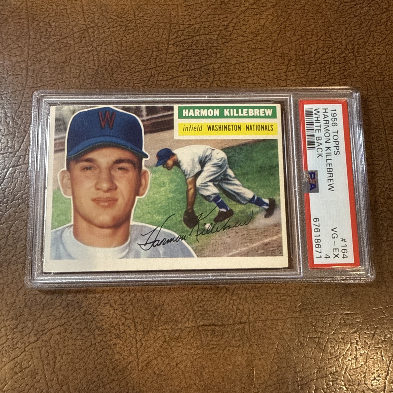 1956 Topps #164 Harmon Killebrew PSA 4 White Back great color