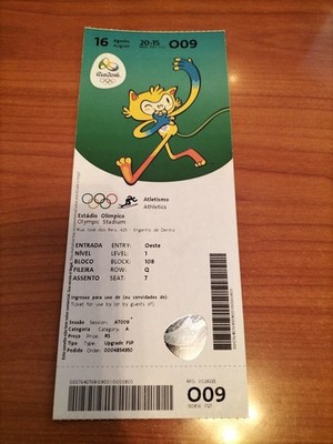 Used Ticket Olympic 16.08. 2016 Rio Olympia O09 Athletics  2