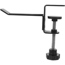 Universal Headphone Holder Stand Screw Clip Adjustable Iron Shelf Rack Black