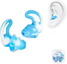 swimming Ear Plugs Waterproof Earplugs - 2 Pairs Silicone Swim Ear Plugs for Adu
