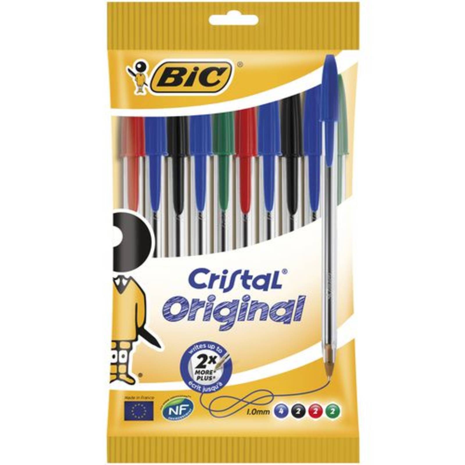 Bic Cristal Ballpoint Pens Medium Tip Assorted Colours Pack of 10