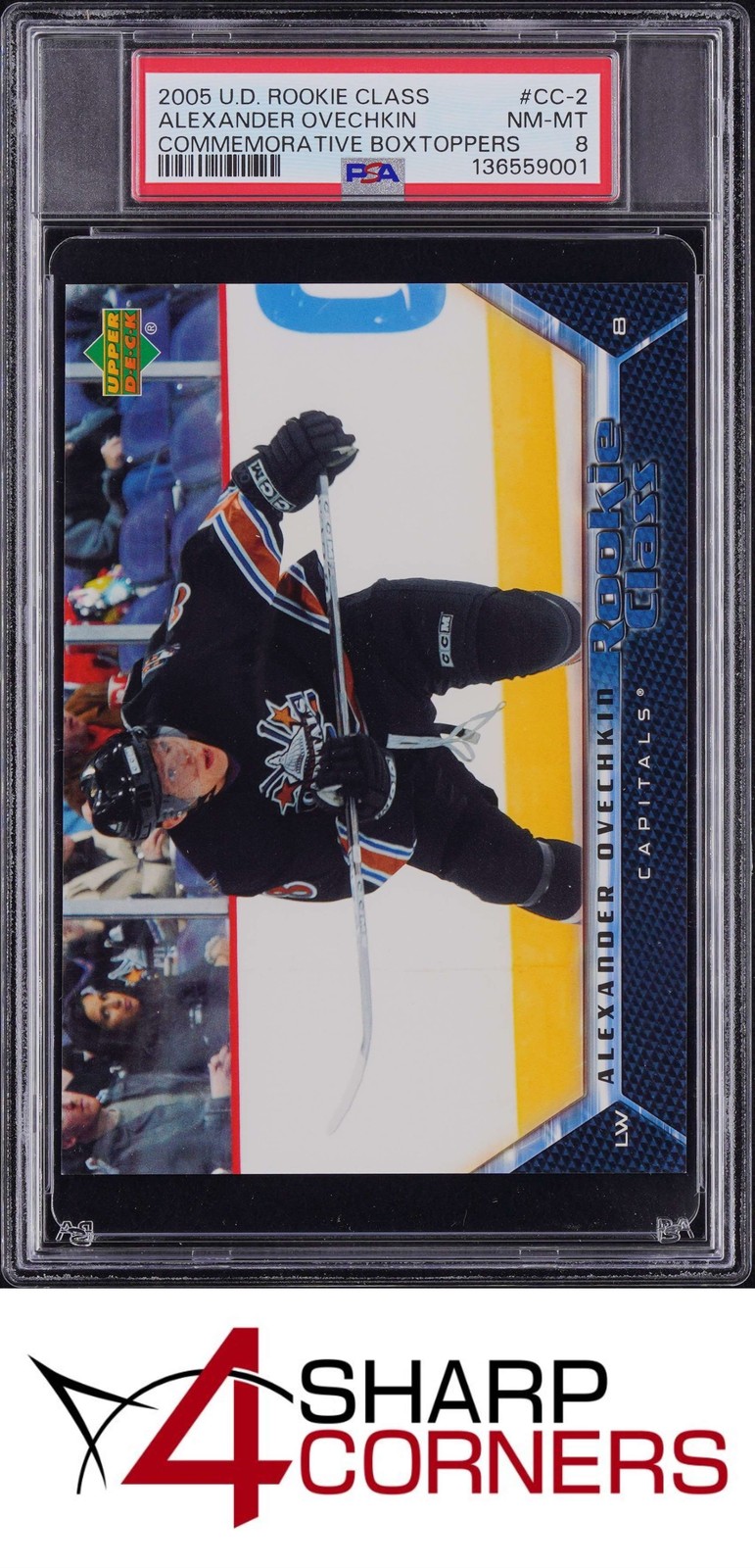 2005 UPPER DECK COMMEMORATIVE BOXTOPPER #CC-2 ALEXANDER OVECHKIN RC PSA 8
