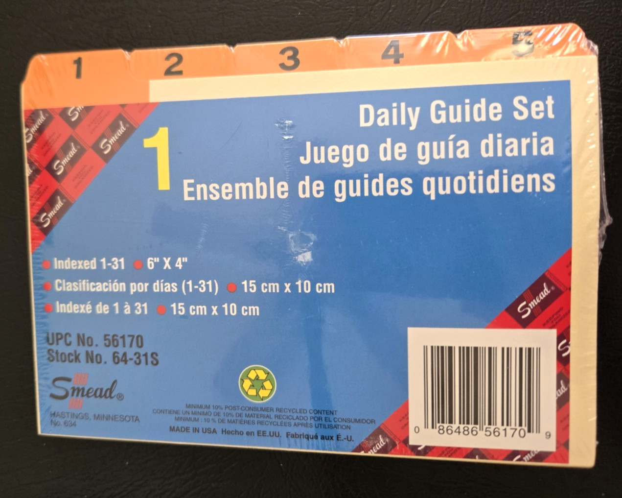 smead numerical index cards 1-31 - 4 x 6 - iop