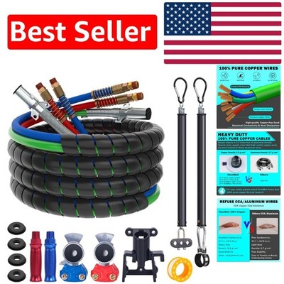 3-in-1 Air Brake Kit for Semi Trucks   15FT Red & Blue Hoses with Gladhands