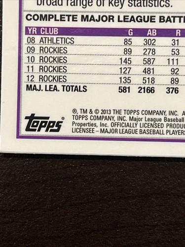2013 Topps Chrome - Carlos Gonzalez #131 Purple Refractor (Free shipping) - Picture 5 of 5